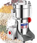 Moongiantgo 700g Grain Mill Grinder Commercial Spice Grinder 2500W Stainless Steel Electric Pulverizer Dry Grinding Machine for Wheat Corn Rice Pepper Herbs Coffee Beans (700g Swing, 110V)