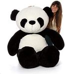 HUG 'n' FEEL SOFT TOYS Loveable HUGABLE Soft Giant Life Size, Long Huge Teddy BearPlush & Stuffed Toys (Best for Someone Special) White and Black Panda 7 Feet 210 CM with Free Heart Shape CUSION