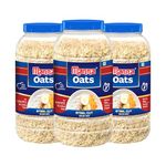 Manna Instant Oats 3Kg Jar | - White Oats High in Fibre and Protein | Helps Maintain Cholesterol. Diabetic Friendly | 100% Natural | 1kg x 3 Jars (3kg)