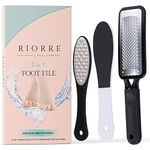 Riorre Professional Foot Files for Hard Skin - Premium 3 in 1 Pedicure Foot File, Scrubber and Foot Scraper for Soft & Smooth Heels