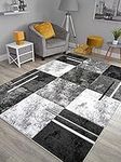 Modern Small Extra Large Sahara Silver Grey Black Marble Quality Thick Floor Long Carpet Runner Rugs (80cm x 150cm)