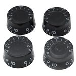 Musiclily Basic Metric Speed Knobs Tone Volume Control Knobs for Epiphone Les Paul SG Electric Guitar, Black (Set of 4)