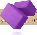 Trideer Yoga Blocks, Yoga Blocks 2 Pack, Premium EVA Foam Blocks with Free Guide, Supportive, Lightweight & Odor Resistant, Yoga Essentials for Yogi & Yogini, Yoga Accessories 9"x6"x3" (964 purple)