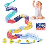 Hodlvant Bath Toys, 34 PCS Kids Bath Toys Balls Track Game Bath Shower Bathtub Toys, Water Slide with Suction Cups Water Toys, Bath Time DIY Educational Bath Toys for 3 4 5 6 Year Olds Toddlers Kids