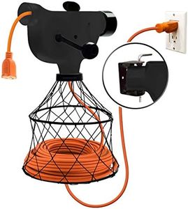 Extension Cord Winder Organizer, Transportable from Wall to Wall with 2 Fixed and 1 Swivel Wall Mount