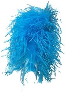 LVCOMEFF Women Ostrich Feather Arm Sleeve for Party Wedding Concert Fluffy Luxurious (lake blue)