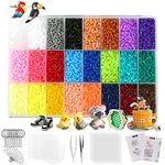 24000 Fuse Beads, 24 Color 2.6mm Mini Fuse Beading Kit with Pegboards Ironing Paper for Kids Party Craft