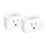 TP-Link Tapo Smart Plug Mini 15A, Smart Home Wi-Fi Plug, Super Easy Setup, Compatible with Alexa & Google Home, No Hub Required, UL Certified, 2.4G WiFi Only, White, Tapo P105(2-Pack)