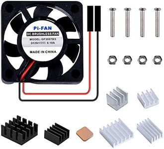 GeeekPi Fan for Raspberry Pi 4, for Raspberry Pi Cooling Fan 30x30x7mm DC 5V Brushless Cup Cooling Fan with 7PCS Heatsink for Raspberry Pi 4 Model B,3B+,Pi 3 & Retroflag NESPI CASE Plus (1-Pack)