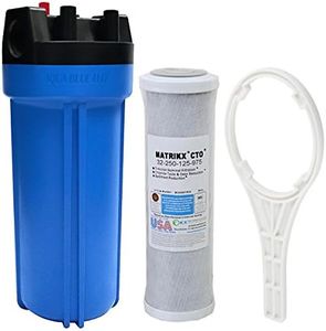 Whole House Water System with Matrikx + CTO/2 Coconut Water Filter 5 Micron 10" (CB-CTO-10), Housing Wrench