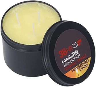 3 Wick 36 Hour Emergency Candle, Long Lasting Survival Candle with Aroma Slow Burn Beeswax Wax Camping Candle Scented Candle for Emergency, Camping, Hiking, Essential