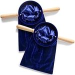 Tioncy Set of 2 Church Tithe Offering Bags with Wooden Handles Church Collection Bag with Handles for Churches Communion Supplies (Blue)