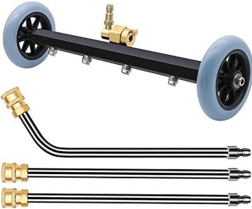 ZALALOVA Pressure Washer Undercarriage Cleaner, 16 Inch Power Washer Surface Cleaner Attachments, Under Car Wash Water Broom w/ 2 Pcs Extension Wand 1 Pc 60° Angled Wand, 4000 PSI