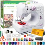 BRICH mini sewing machine - 12-Stitch Electronic Sewing Machine for Beginners | Compact Design with Double-Line, Two-Speed & Reverse Stitch | Includes UK Plug for Effortless Home Crafting