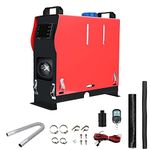 Triclicks 5KW / 8KW 12V Diesel Air Heater, Parking Heater All in One Diesel Fuel Heater with LCD Display Remote Control Single Air Outlet Set Vehicle Heater For Car Trailer, Truck, Caravas (Red-5KW)