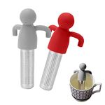 Tea Infuser for Loose Tea Fine Mesh Tea Steeper, Stainless Steel Tea Strainer Ball with Silicone Handle for Hanging on Cups, Mugs to Steep Loose Leaf (Red + Gray)