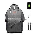 Kono Changing Bag Backpack Travel Nappy Changing Back Pack Baby Diaper Bags with USB Port & Stroller Straps for Mom & Dad Maternity Rucksack Nappy Tote Bags 15.6 '' Travel Laptop Backpack (Grey)