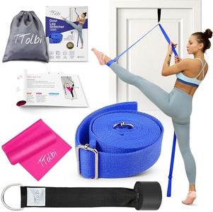 TTolbi Door Leg Stretcher Strap with Sturdy Door Anchor & Resistance Band - Splits & Flexibility Trainer for Ballet, Dance, Gymnastics, Cheer, Pole | Kids, Teens, Adults | Premium Gift Box, Printed Guide & Travel Bag