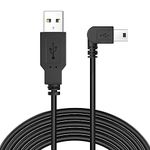 Dash Cam Power Cord,11.5ft Long Mini USB Charging Cable for Garmin Nuvi GPS Mirror Cam,USB to Mini USB Car Camera Charger Wire 90 Degree Right Angle Mini-B Cord Adapter,Charger Cable for Garmin GPS