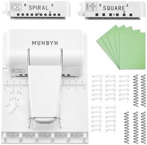 MUNBYN Multi Binding Machine, Mini Book Binding with 2 Detachable Heads(Round & Square), Perfect for Home, School, Office​- DIY Small Book Binder for Notebooks, Calendars, Albums, Journals, White