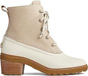 Sperry Women's Saltwater Heel Rain Boot, Ivory, 9