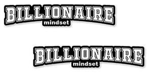 UNIq (Pack of 2) Funky Billionaire Mindset Stylish Glossy Finish Decal Sticker for Car Bike Laptop stakeboard