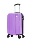 FLYMAX 55x35x20 4 Wheel Super Lightweight Cabin Luggage Suitcase Hand Carry on Flight Travel Bags Approved On Board Fits Easyjet Ryanair Jet 2 Purple 35 Litre