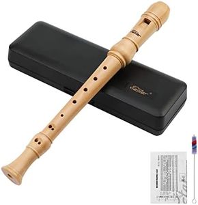 Eastar Soprano Recorder Instrument for Kids Adults Beginners, German fingering C Key Maple Wooden Recorder, 3 Piece Recorder With Hard Case, Fingering Chart, Cleaning Kit, ERS-31GM