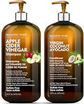 Apple Cider Vinegar Shampoo and Avocado Coconut Conditioner Set - Restores Shine & Reduces Itchy Scalp, Dandruff & Frizz - Sulphate Free, for All Hair Types, Men and Women - 2 x 473ml