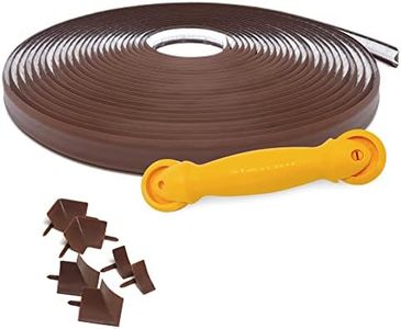 Instatrim Flexible Self-Adhesive Trim Bundle with Applicator - Caulking Kit with 50ft Dark Brown 3/4" Wide Caulk Strip, 6 Corner Pieces, & Applicator Tool - InstaTrim The Original Flexible Trim