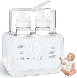 HANNEA® Bottle Electric Warmer for Babies Milk 8 in 1 Sterilizer for Feeding Bottles with 3-7 Mins Fast Warming, 24H Keep Warm Food Heating Timer Adjustable Temp Baby Bottle Sterilizer Machine