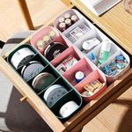 SR Drawer Organizers for Underwear, Socks, Bras, Ties, Undergarments, and Scarves - Closet Storage Dividers for Household Use Wardrobe Storage Box Set of 4 (Multicolor)