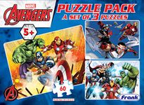 Frank Marvel Avengers Puzzles - 60 Pieces 3 in 1 Jigsaw Puzzle Pack for Kids for Age 5 Years Old and Above | Fun & Challenging Brain Booster Games - Educational Puzzle for Focus and Memory - 90154