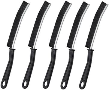 YAGE Crevice Cleaning Brush, Bathroom Tile Groove Gap Cleaning Brush Hand Held Long Handle Cleaning Tool, Home Kitchen Groove Gap Window Door Track Tile Groove Bristle Crevice Cleaning (5PCS)