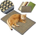 Pethave Cat Scratching Mat,23.6 x 15.7inch Sisal Cat Scratchers for Indoor Cats with Velcro Tapes,Stick on Floor Wall Cat Scratcher,Horizontal Cat Scratcher Protect Carpets and Sofas (Grid Style)…