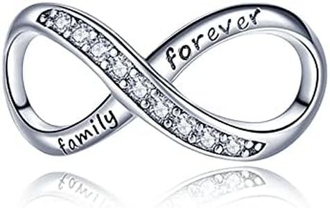LaMenars Infinity Charms Gravé Avec les Mots Family Forever Charm en Argent Sterling 925 Parfait pour Bracelet Collier Cadeaux d'anniversaire pour Les Femmes