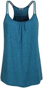 Hibelle Athletic Tops for Women, femine Workout Yoga Gym Clothes Quick Dry Shirts Compression Sports Muscle Tank Top Spaghetti Strap Maternity Activewear Performance Clothing 2025 Sea Blue Medium