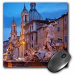 3dRose mp_137602_1 8 x 8-Inch Piazza Navona, Fountain of Neptune, Rome, Italy - Eu16 Bjn0131 - Brian Jannsen Mouse Pad