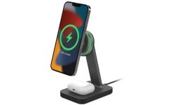 ZAGG mophie Snap+ charging stand & Pad with Europe Adapter, Qi-Enabled devices, Fast Charging, Up to 15W, 2 devices, Black