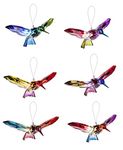 Ganz Flying Hummingbirds Rainbow Hues 7 x 4 Acrylic Hanging Figurines, Set of 6