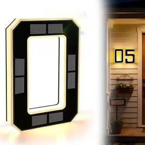 Solar-Powered Outdoor House Number Light, 2026 New 6.7 Inch Solar Lighted House Numbers for Outside Lighting, Personalized Backlit Number for Home Exterior Apartments Hotels Factories (0)