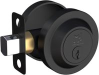 MEGA HANDLES Deadbolt I Entry Deadbolt Lock - Heavy Duty Round Locking Deadbolt for Left or Right-Handed Doors - Interior/Exterior - Matte Black