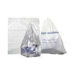 Dukal DS500C Dawn Mist Drawstring Patient Belonging Bag, 1.5 mil Thick, +7" Gusset, 18" W x 20.5" L, Clear (Pack of 500)