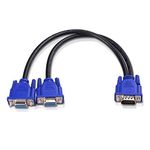 Cable Matters VGA Splitter Cable 0.3m (VGA Y Cable) for Screen Duplication, VGA Splitter for Two Monitors