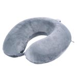 Far win Travel Pillow,100% Pure Memory Foam U Shaped Neck Pillow,Super Lightweight Portable Headrest Great for Airplane, Car,Home,Office,Sleeping (gray)