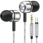 Earphones Wired in Ear Headphones with Pure Sound and Strong Bass, Noise Isolating, Tangle-Free Cord, Lightweight Earbuds Wired for Samsung, Smartphones, MP3 and 3.5mm Jack Devices