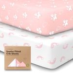 2-Pack Organic Crib Sheets for Boys, Girls - Jersey Fitted Crib Sheet, Baby Crib Sheets Neutral, Crib Mattress Sheet, Cotton Crib Sheets, Breathable Crib Sheet, Baby Mattress Sheets (Dreamland)