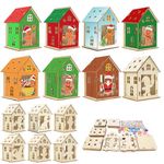 WEDNOK 14 Pack Gingerbread Man Craft for Kids Make You Own Wooden Gingerbread Man House Kit Christmas DIY Arts and Crafts for Chirstmas Party Supplies Christmas Decoration