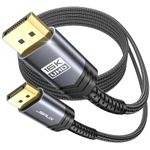JSAUX DisplayPort Cable 5m 2.1 Version, DP 2.1 Cord 16K@60Hz, 8K@120Hz, 4K@240Hz 80Gbps, Backward Compatible with DP1.4/DP1.2, Display Port Lead for TV PC Monitor Video Card