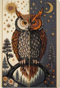 Wizardi Bead Embroidery Kit - The Oracle Between Day and Night. Colorful Beads, Beading Needles. DIY Kit. Embroidery for Beginners. Home Decor. AB-960 Abris Art